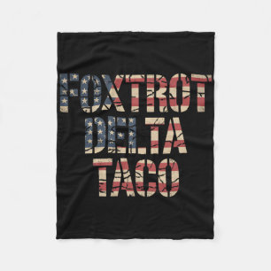 Retro Fox Red Delta Taco Funny Trump Resist Vintag Fleece Blanket