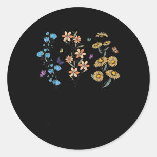 Retro Foxtrots Deltas Tangos Flower Classic Round Sticker