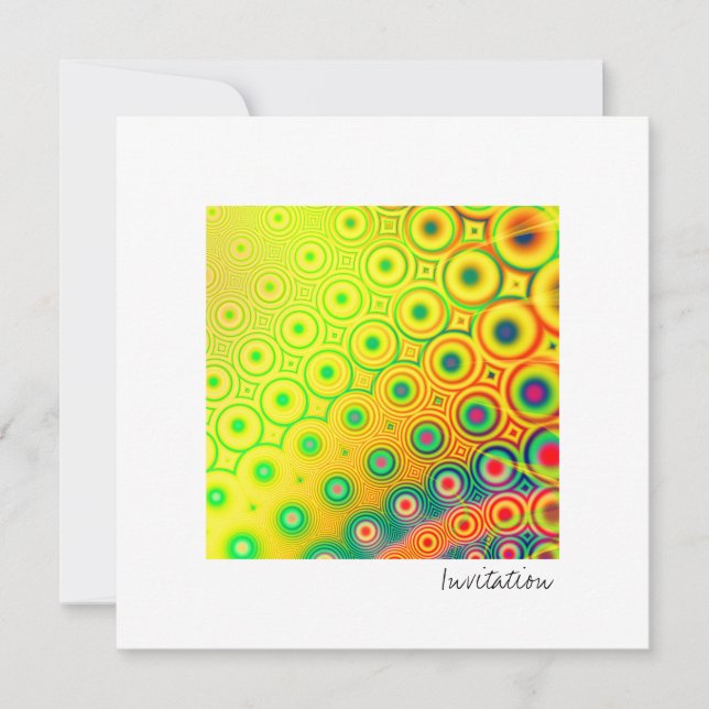 Retro · Fractal Art · Yellow Invitation (Front)