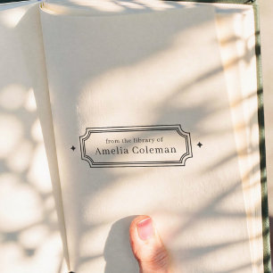 Retro Frame & Diamonds From the Library of  Self-inking Stamp