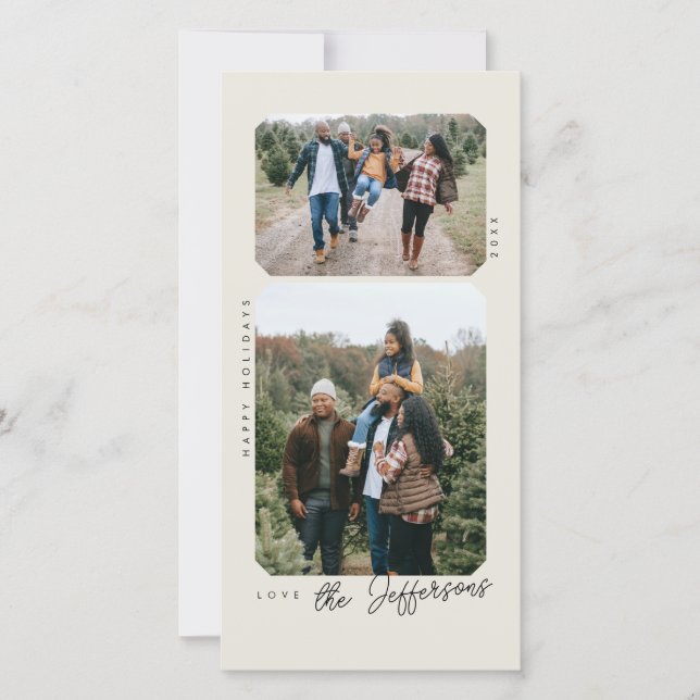 Retro Frame Holiday Photo Card (Front)