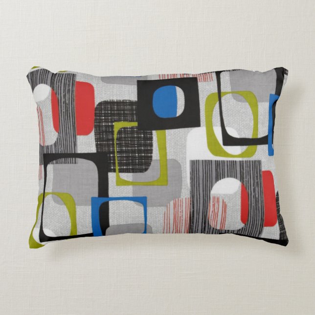 Retro Framed Grey Decorative Cushion (Front)