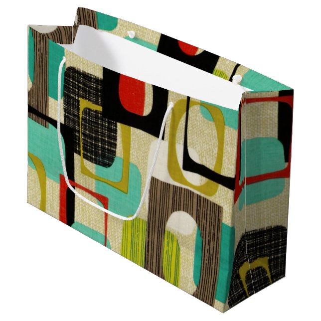 Retro Framed Tan Large Gift Bag (Front Angled)