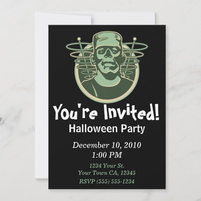 Retro Frankenstein Party Invitations (Front)