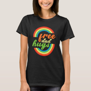 Retro  Free Dad Hugs Lgbt Month For Men Women T-Shirt