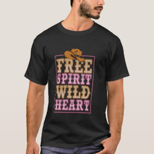 Retro Free Spirit Wild Heart Western Country Graph T-Shirt