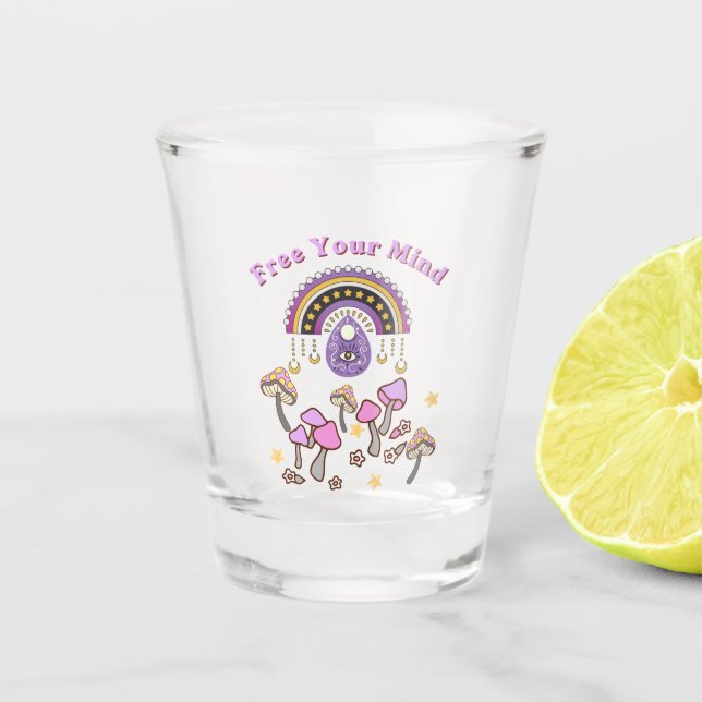 Retro Free Your Mind Shot Glass (Front)