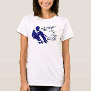 Retro Freedom Fighter for a Free Life Skater T-Shirt