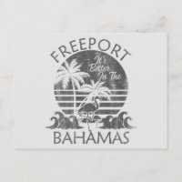 Retro Freeport Bahamas Postcard Vacation Cruise