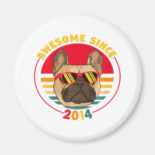 Retro French Bulldog Awesome Since 2014 Magnet