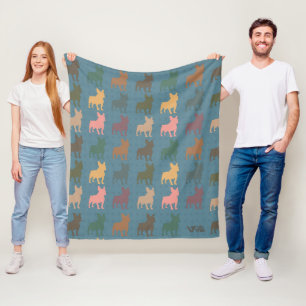 Retro French Bulldog Blanket Vintage for Gift