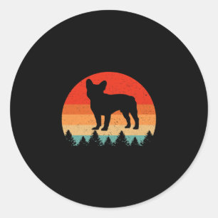 Retro French Bulldog Dog Lover French Bulldog  Classic Round Sticker