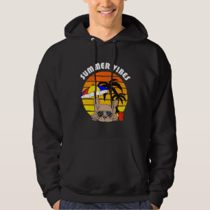 Retro French Bulldog Summer Vibes Graphic Hoodie