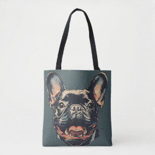 Retro French Bulldog Tote Bag