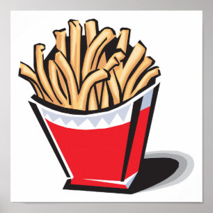 retro french fries design poster