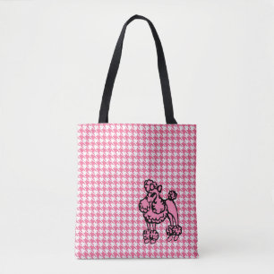 Retro French Pink Poodle Travel Tote Bag