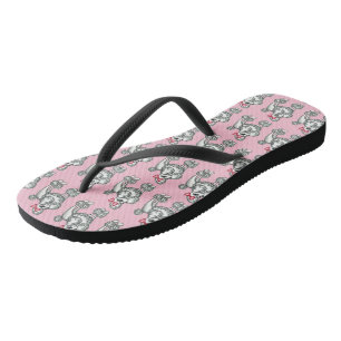 Retro French Poodle Flip Flops Gift