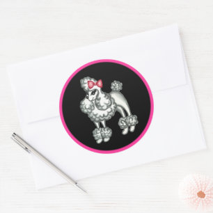 Retro French Poodle Stickers
