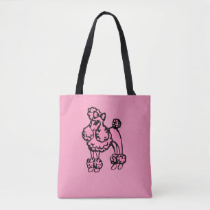 Retro  French Poodle Tote Bag 