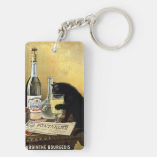 Retro french poster "absinthe bourgeois" key ring