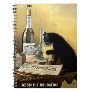 Retro french poster "absinthe bourgeois" notebook