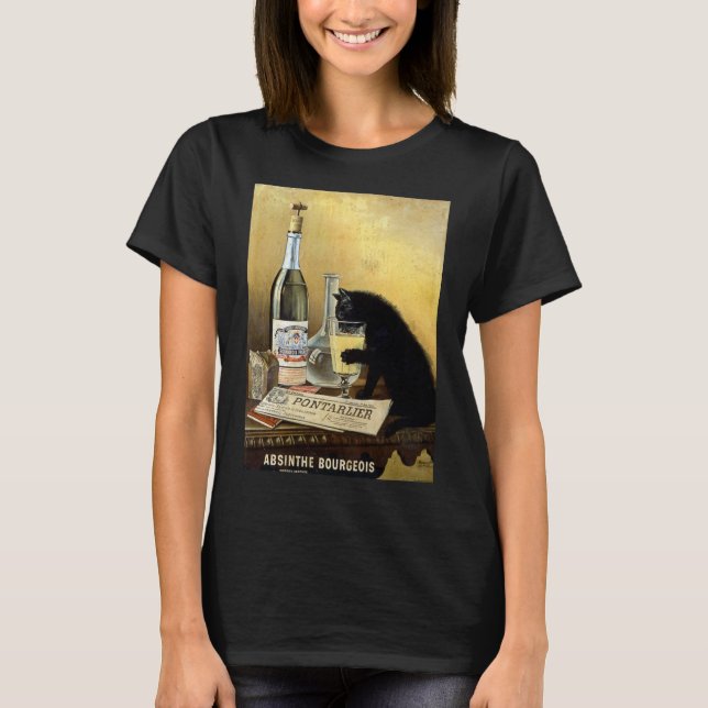 Retro french poster "absinthe bourgeois" T-Shirt (Front)