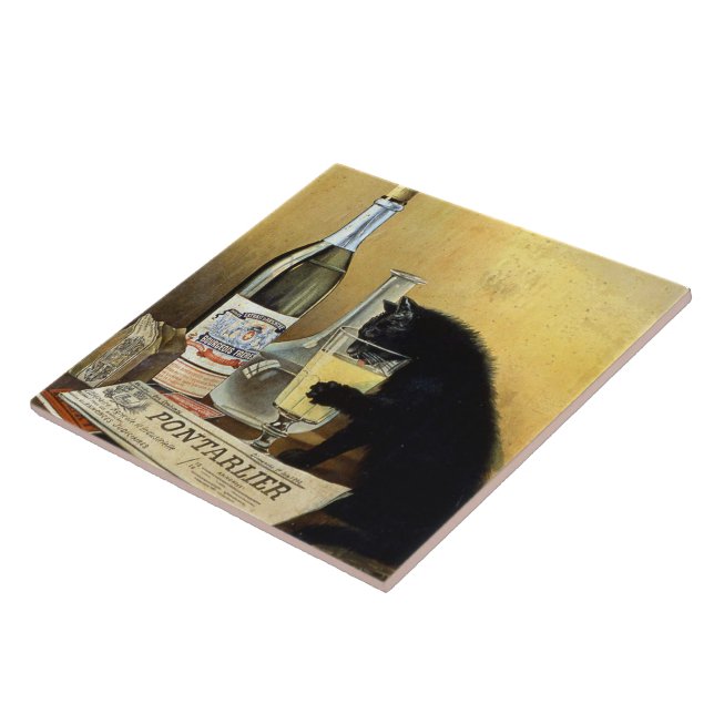 Retro french poster "absinthe bourgeois" tile (Side)