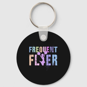 Retro Frequent Flyer Cheerleading Team Cheerleader Key Ring