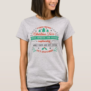 Retro Fresh Cut Christmas Trees Holiday T-Shirt
