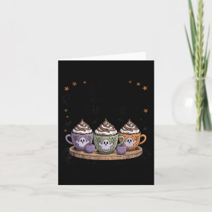 Retro Freshly Boo'd Coffee Lovers Boujee Ghost Hal Card