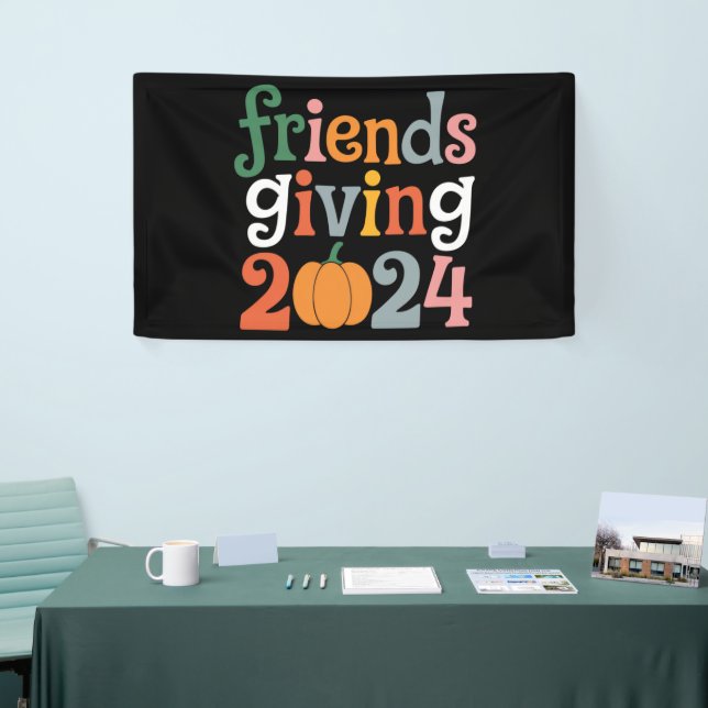 Retro Friends Giving 2024 Thanksgiving Fall Banner (Tradeshow)