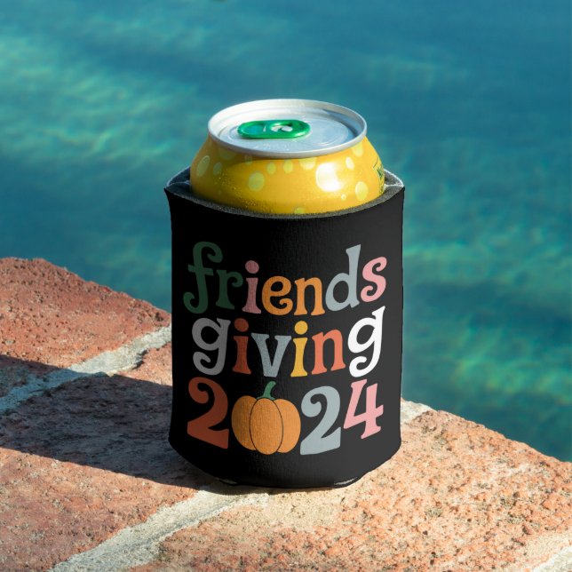 Retro Friends Giving 2024 Thanksgiving Fall Can Cooler (In Situ Pool)