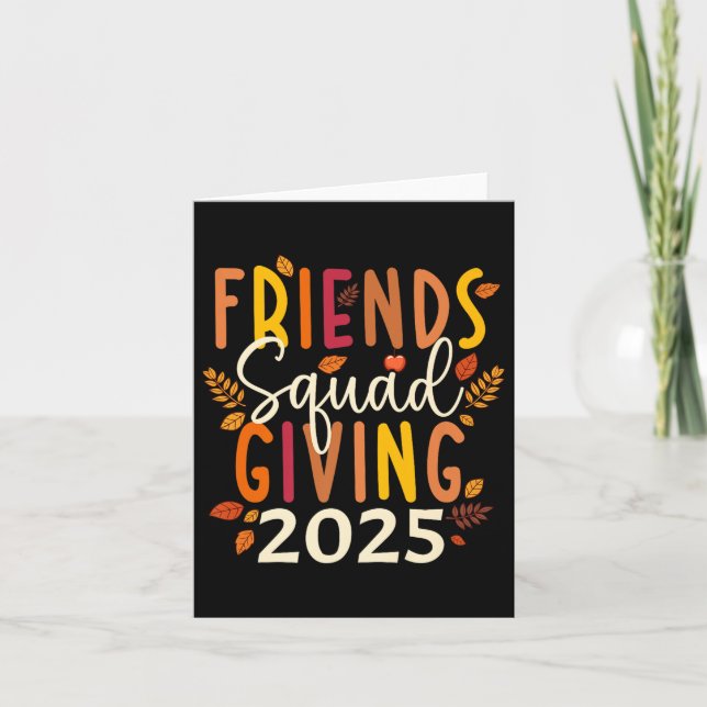 Retro Friendsgiving Squad 2025 Thanksgiving Group  Card (Front)