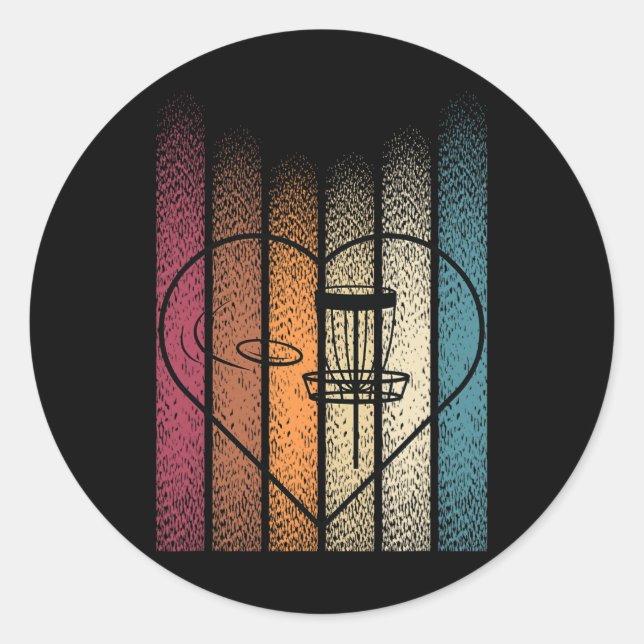 Retro Frisbee Disc Golf _4  Classic Round Sticker (Front)