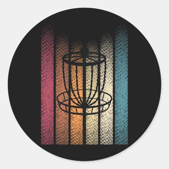 Retro Frisbee Disc Golf _6  Classic Round Sticker (Front)