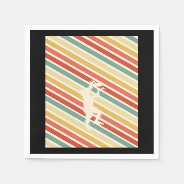 Retro Frisbee Disc Napkin (Front)