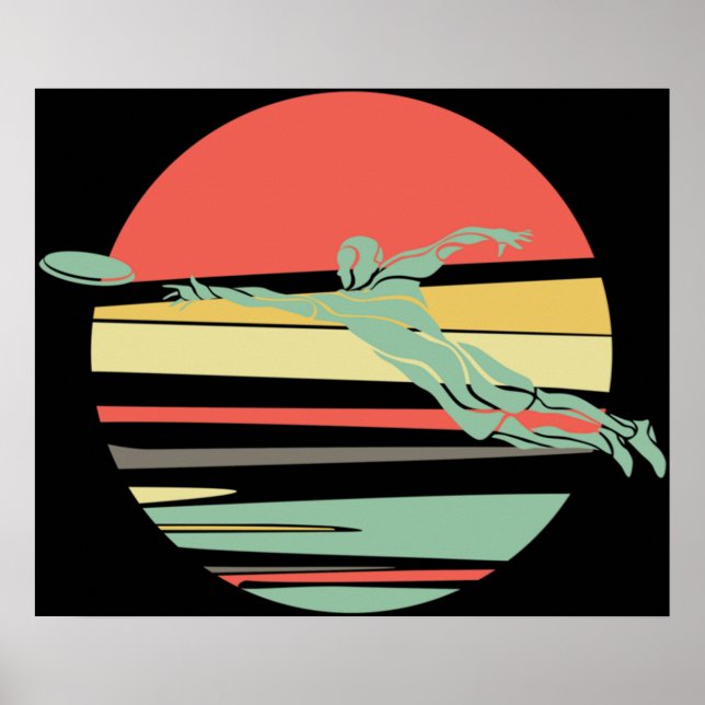 Retro Frisbee for the Ultimate Frisbee Player Poster (Front)