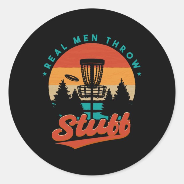 Retro Frisbee Golf Disc Golf Funny  Classic Round Sticker (Front)