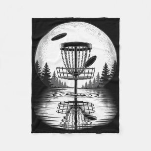 Retro Frisbee Golf Sket Silhouette Disc Golf  Fleece Blanket