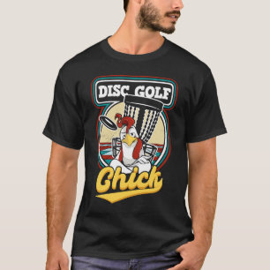 Retro Frisbee Player Women Disc Golf Chick T-Shirt