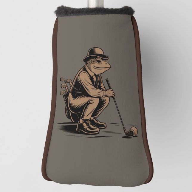 Retro Frog Funny Retro Frog Golf Lover Head Cover (Rotate 90)