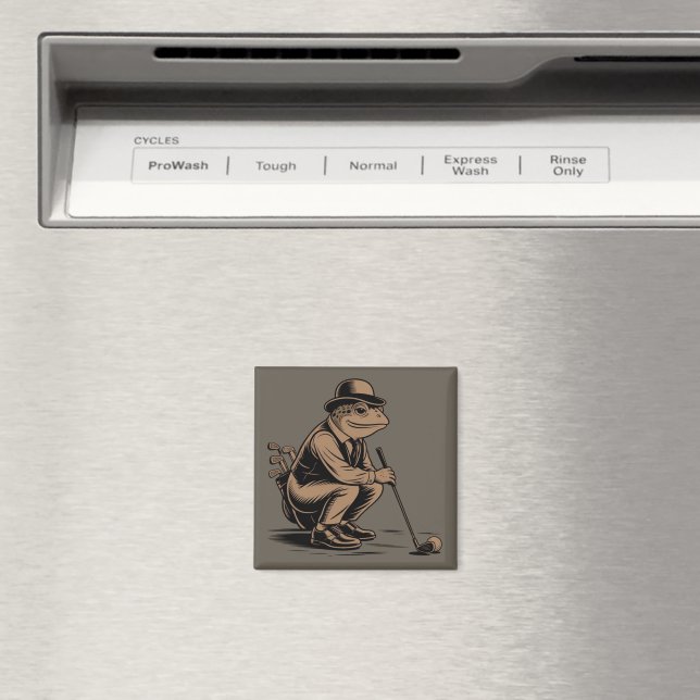 Retro Frog Funny Retro Frog Golf Lover Magnet (In Situ (Dishwasher))