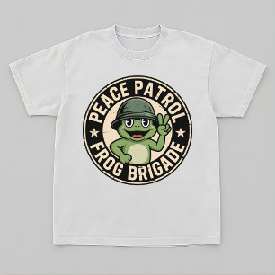 Retro Frog Mascot Tee – Peace Patrol Design