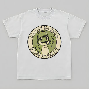 Retro Frog Mascot Tee – Peace Patrol Design