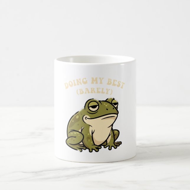 Retro Frog Minimal Effort White Mug (Center)