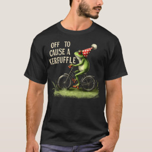 Retro Frog Riding Bike Off To Cause A Kerfuffle T-Shirt