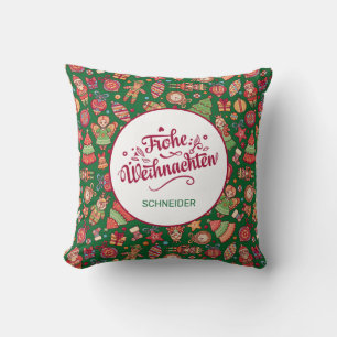 Retro Frohe Weihnachten Personalised Cushion