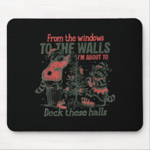 Retro From The Windows To The Walls Funny Raccoon  Mouse Mat