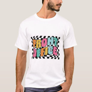 Retro Front Office Chequered Admin Team First Day T-Shirt