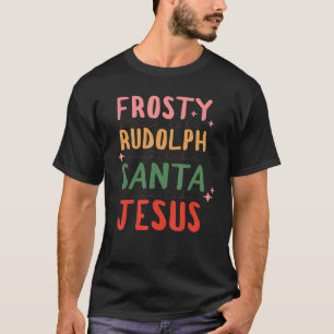 Retro Frosty Rudolph Santa Jesus Christmas Toddler T-Shirt
